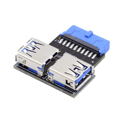 Dual USB 3.0 a Type Female to Motherboard 20/19 Pin Box Header Slot Adapter 5Gbp