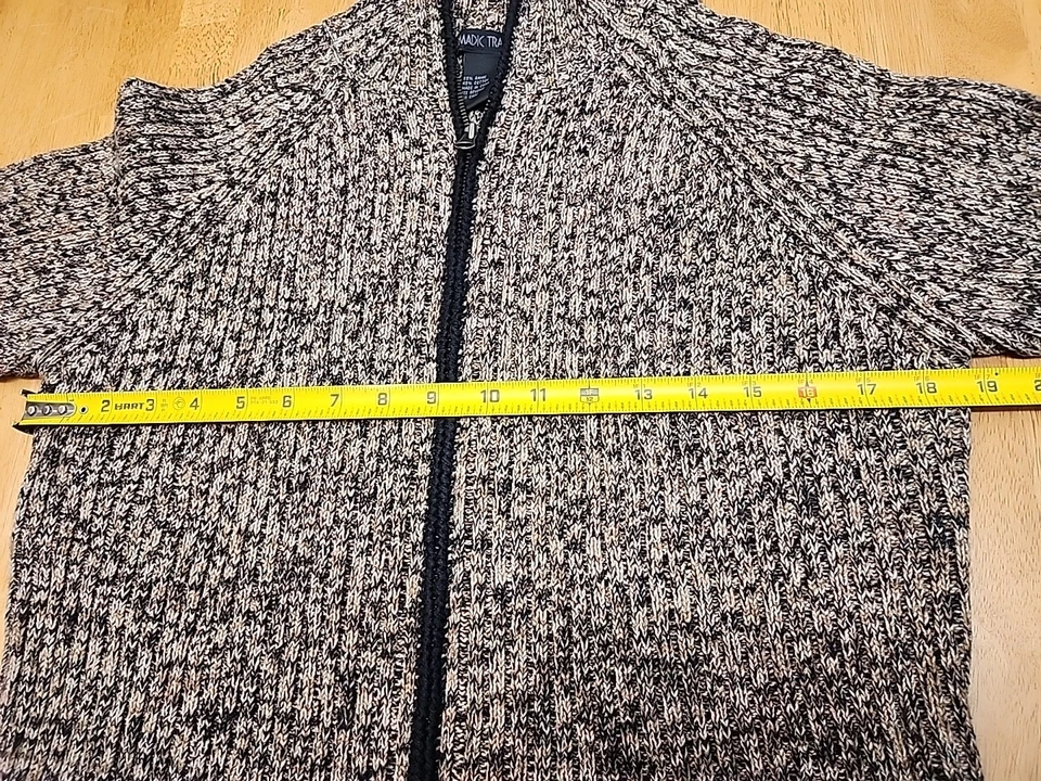 Nomadic Traders Nordic Cardigan Full-Zip Sweater Women M Brown Heavy Marled Knit - Image 2 of 4
