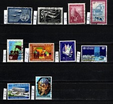 United Nations - New York, (1951-1974), lot with 11 different values, used/used