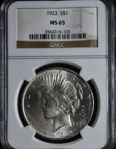 1923 Peace Dollar NGC MS65 #a