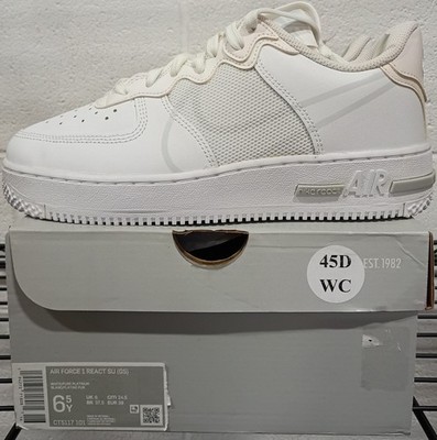 Big Kid's Nike Air Force 1 React SU White/Pure Platinum (GS) (CT5117 101) - 6.5