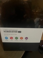 Hardcover Lined Notebook Journal 320 Pg Faux Leather Thick College Ruled Black 