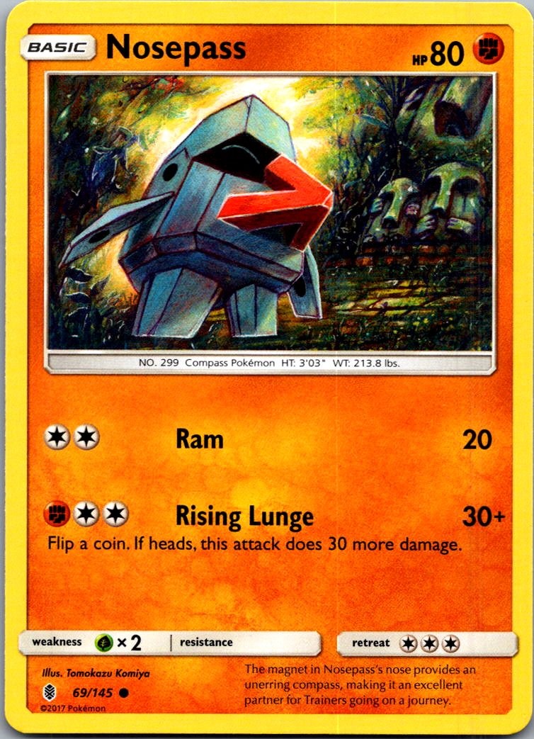 Nosepass 69/145 Common Guardians Rising Pokemon Near Mint
