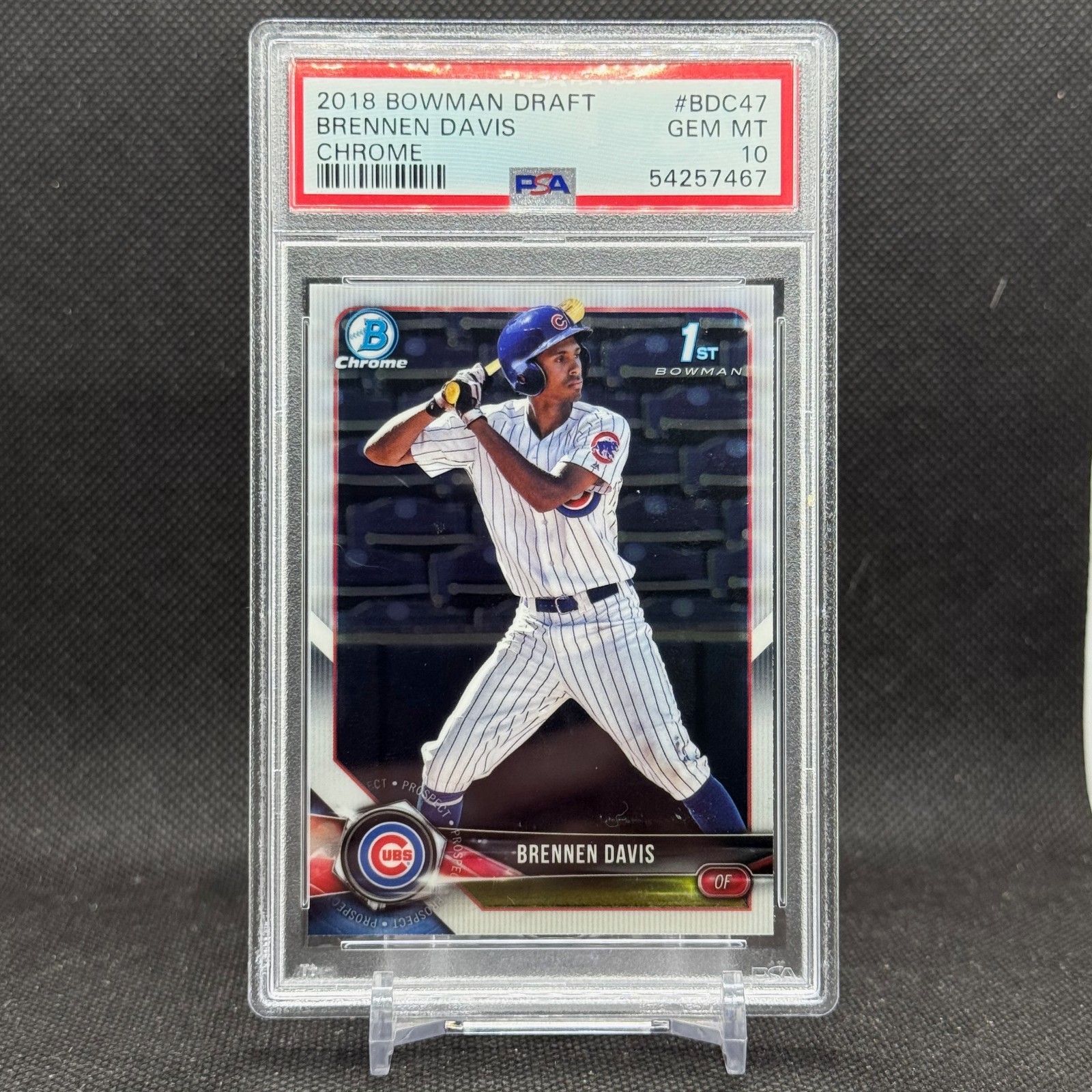 2018 Bowman Draft Chrome 1st Brennen Davis BDC-47 PSA 10 Chicago Cubs Baseball