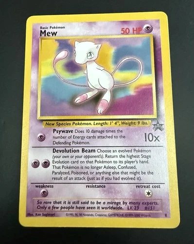 Mew #8 Black Star Promo 1999 Pokemon Card WOTC Vintage Base Set 2 Era NM/LP