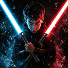 2-Pack Upgraded Light Saber, USB Rechargeable, Dueling Double Lightsaber, Mental