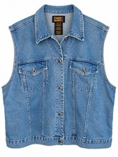Faded Glory Women's 22W Denim Vest Plus Size Button Front Western Trucker