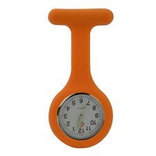 Schwesternuhr Silikon Krankenschwesternuhr Pulsuhr Kitteluhr Pflege orange