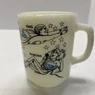 Vintage I-92 Double Sided Caricature Anchor Hocking Coffee Mug