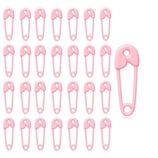 144 Pcs Pink Plastic Safety Pin Charms for Girl Baby Shower