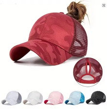 Women Ponytail Baseball Cap High Messy Bun Quick Dry Sports Cap Breathable Hat