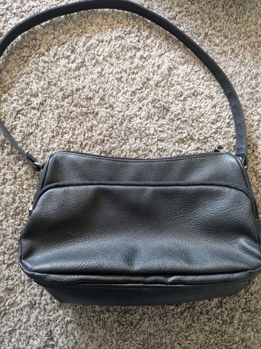Crossbody Purse Black Textured Vinyl Medium size SAVE $MONEY ๐ฐ๐ฐ๐ฐ๐ฐ๐ฐ๐ฐ๐ฐ๐ฐ๐ฐ - Picture 2 of 4