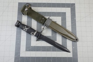 US Army USMC Marine Vietnam Bauer Ordnance Co. BOC M 7 Rifle Bayonet & Sheath