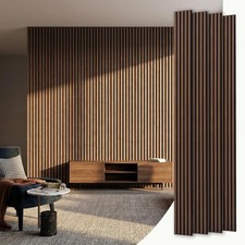Wood Slat Acoustic Panels 4 Pack 94.5"x7.9" 21ft 3D Wall Panels Modern Fluted