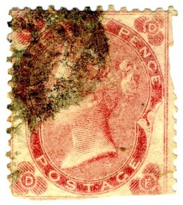 Great Britain, Scott #37 -  3p rose Victoria - used
