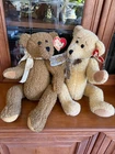 Ty Pair of 1995 18" Brown Theodore & Gold Eleanor Jointed Bears Vintage!