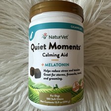 NaturVet Quiet Moments Calming Aid Soft Chew Supplement Dogs - 180 Ct Exp 3/2027