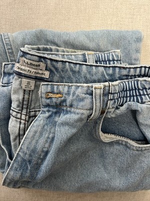 LL BEAN women s Light Wash jeans, Factory Worn, Size 12 Reg, Relaxed OG FIT.