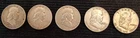 (5) Franklin Half Dollar Coins - 90% Silver