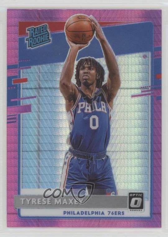 2020-21 Panini Donruss Optic Rated Rookie Hyper Pink Prizm Tyrese Maxey #171 o7m