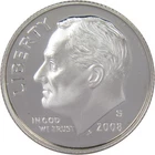 2008 S Roosevelt Dime Choice Proof 90% Silver 10c US Coin Collectible