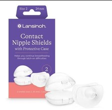 Lansinoh Contact Silicone Nipple Shields 24mm Breastfeeding 2 Count