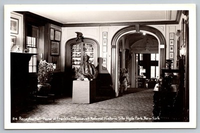 Reception Hall FDR Home Hyde Park NY RPPC Roosevelt Historic Site