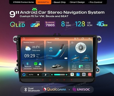 XTRONS IMH94MTVL Autoradio Golf Passat Tiguan GPS Android 14 Carplay Auto Wi-Fi