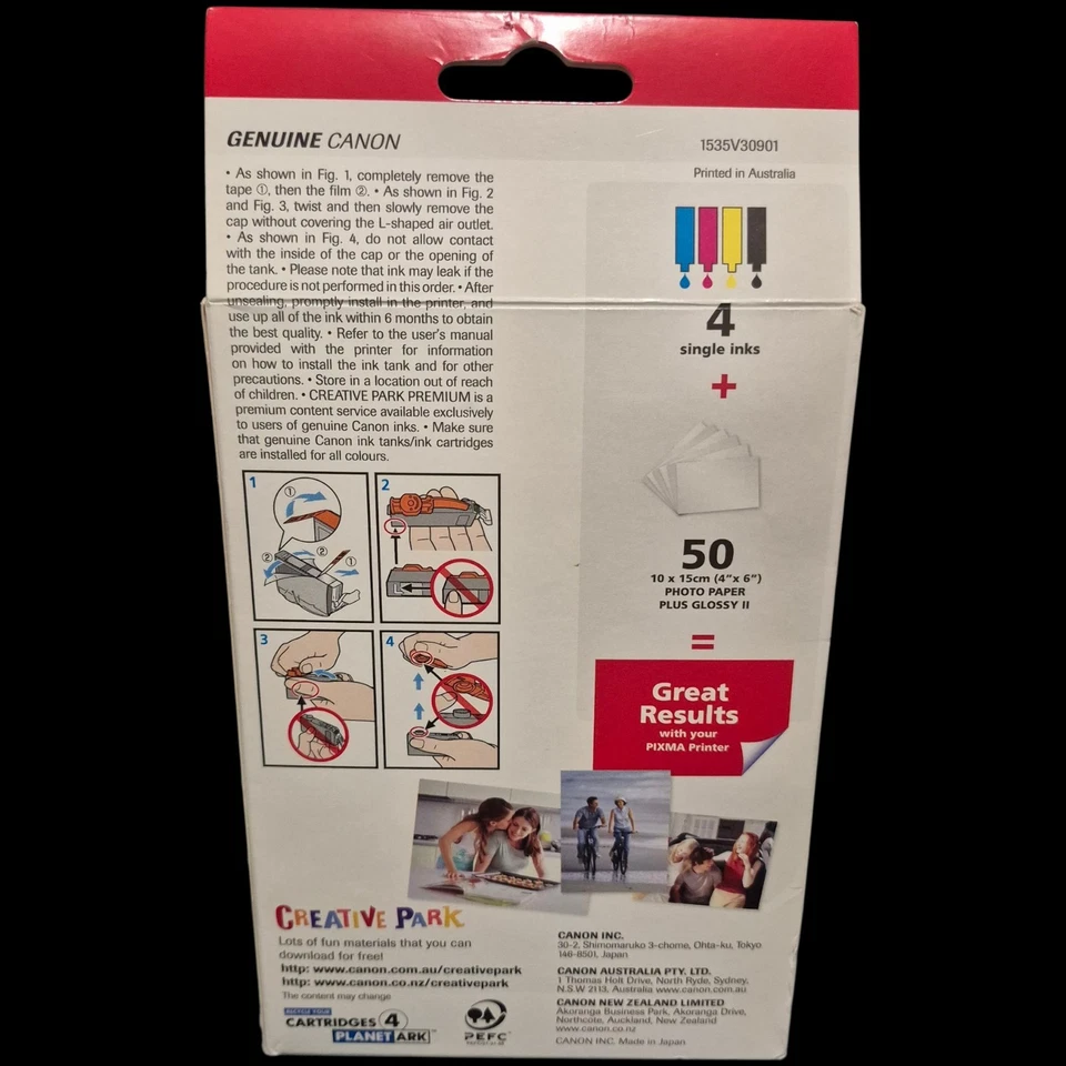 Genuine Canon CLI521VP Value Pack (1 x CLI521C/M/Y/BK + PP201 50 Sheets) Pixma - Image 2 of 4