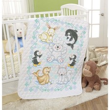 Baby by Herrschners® Polar Pals Value Baby Quilt Stamped Cross-Stitch