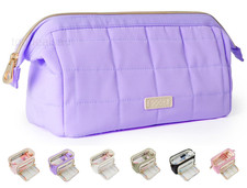 Large Pencil Case Pouch, Soft Bag with Zipper, Pen Large, Purple