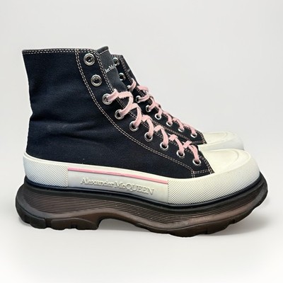Mens EUR 44.5 US 11.5 - Alexander McQueen Tread Slick high-top boots Black/Pink