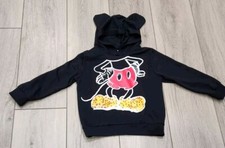 Mickey Mouse Pullover Black Hoodie With Ears Size Kids Size 4T