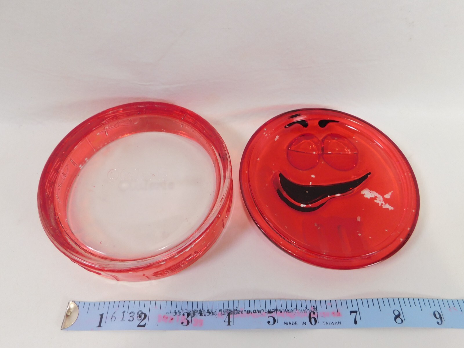 M&M Candy Dish with Lid 5" Galerie Covered Glass 2003 Mars Red eBay