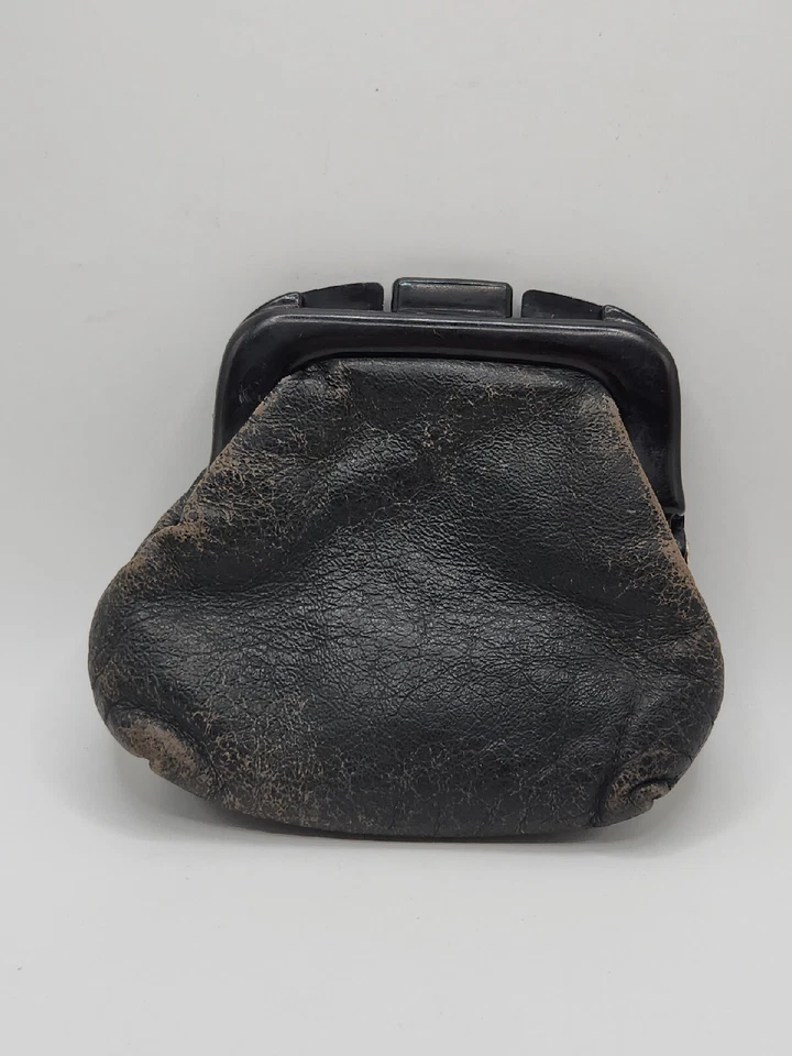 Monedero vintage Roger Gimbel accesorios cuero y Lucite Foto 4 de 4