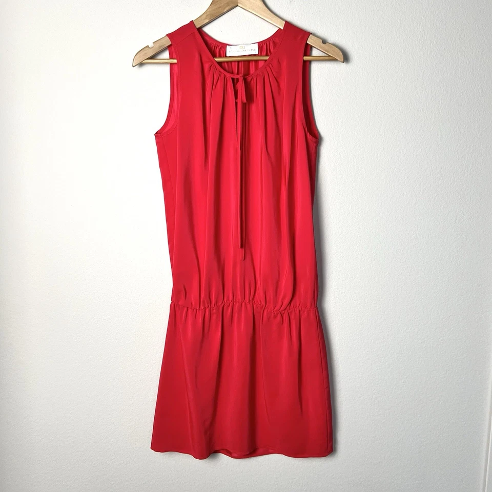 Amanda Uprichard Revolve Layla Mini Dress In Lipstick Red Silk Size XS - Image 2 of 4