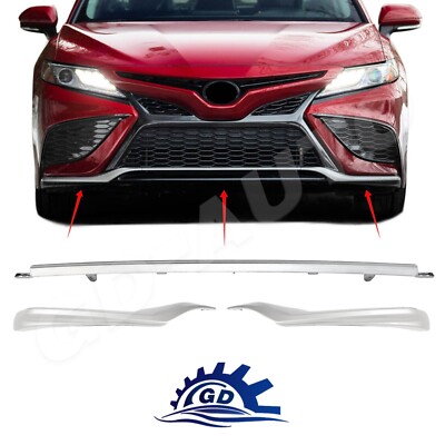 For 2021-2023 Toyota Camry SE XSE Silver Front Bumper Lower Trim Molding Cover
