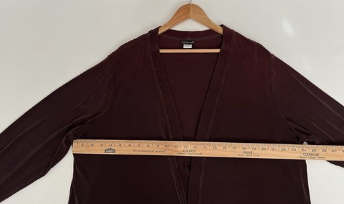 Cárdigan Suéter Citiknits Mujer 1X Tejido Ajustado Frente Abierto Marrón Manga Larga EE. UU. - Imagen 6 de 10