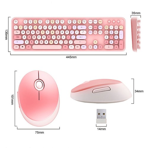 Kabelloses Tastatur- -Set Gaming-Tastatur Drahtlose Tastaturmaus Mädchen - Bild 10 von 12