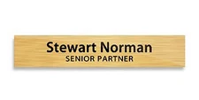 New Personalized Brushed GOLD Desk Name Plate (nameplate) your name 2" x 8" size