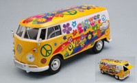 Motormax 1/24 Van Vw Type 2 T1 1965 Delivery Flower Power Statisches Modell