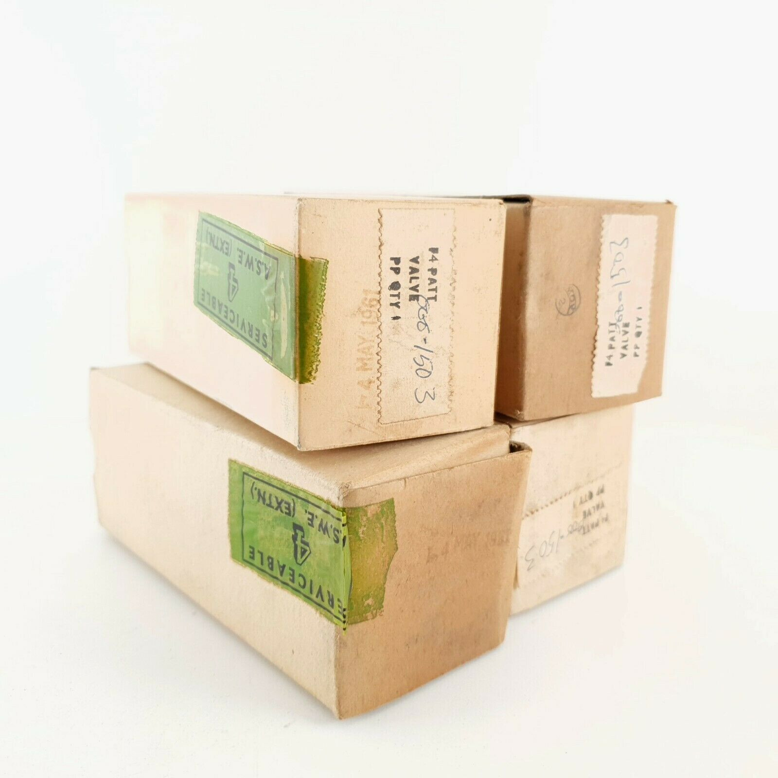 4 X CV1503 / KT33C TUBE. SMOKED GLASS. 1954 MO VALVE COMPANY PRODUCTION