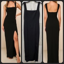 LULUS Inspiring Allure Black Square Neck Column Maxi Dress*Classy* Size XL*NWOT