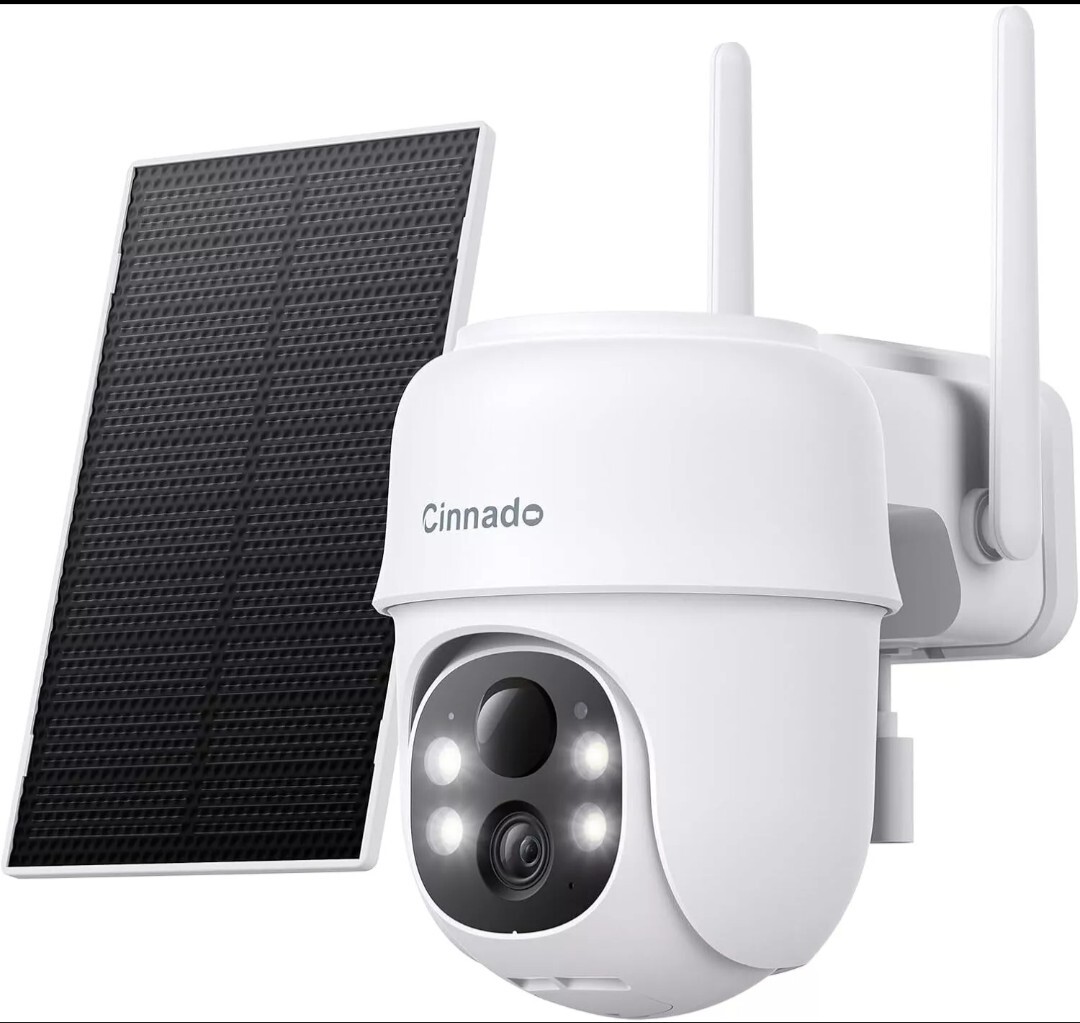 Cinnado B6 2K 3MP Wireless Security Camera With Solar Power Panel