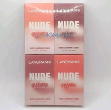 LANGMANNI 4 PACK Nude Matte Liquid Lipstick 16 Count Different Shades 0.03oz Per