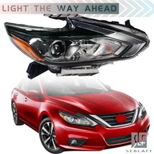 Right Side Halogen Lamp Black Clear Lens Headlight For 2016-2018 Nissan Altima