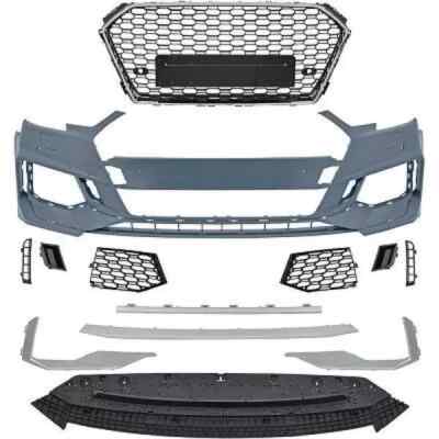Für Audi A4 B9 8W 15-19 RS4 Look Stoßstange mit Wabengrill Limousine + Avant