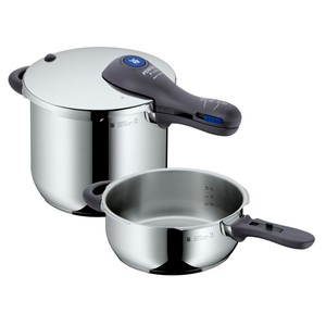 Set de ollas rápidas a presión WMF Perfect Plus 6,5 l y 3 l con portacomidas
