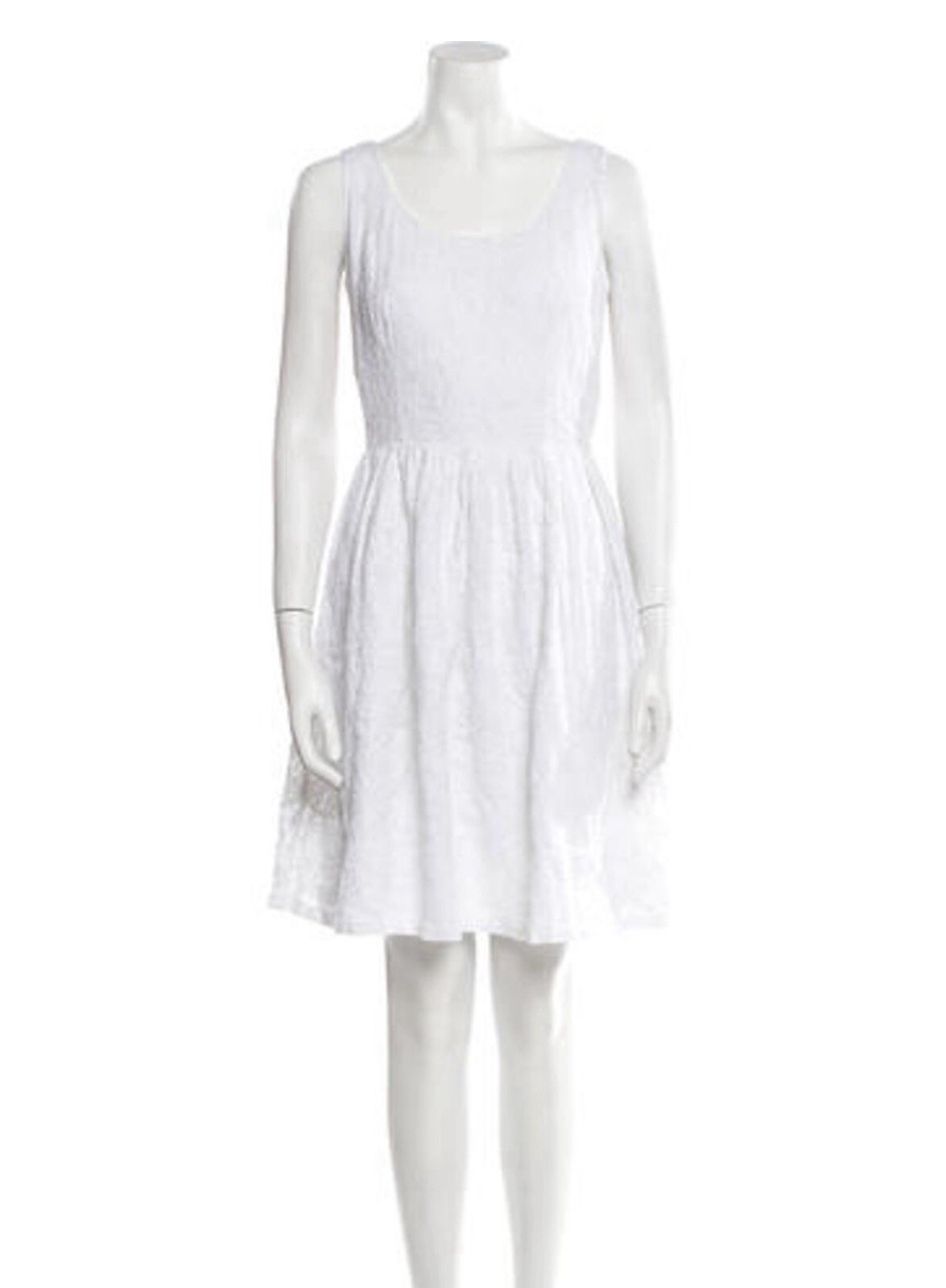 Prada Authentic 2010 Solid White Embroidered Tank… - image 1