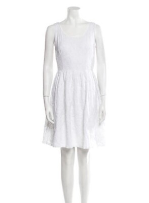Prada Authentic 2010 Solid White Embroidered Tank Mini Dress US 6 Small IT  42 | eBay